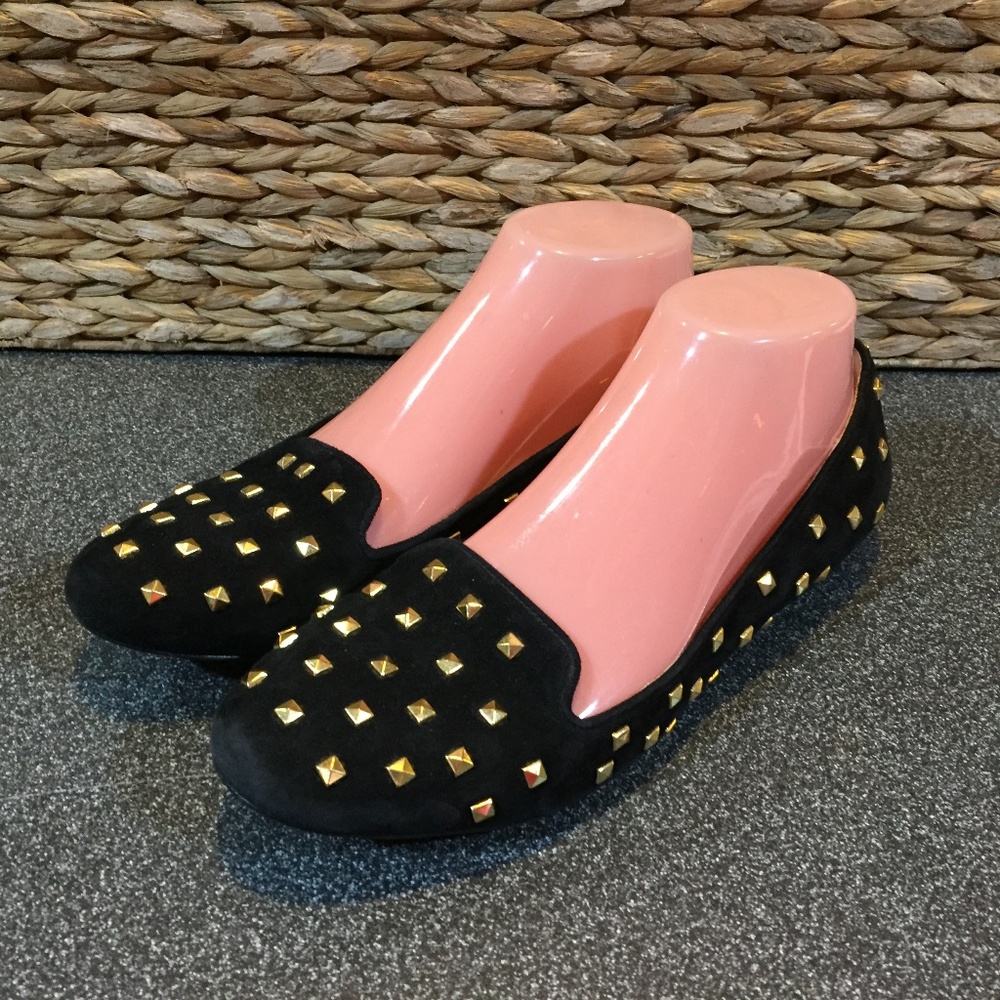 MICHAEL Michael Kors Black Flats with Gold Accents